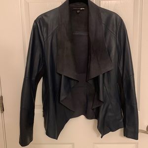Navy leather jacket